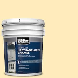 5 gal. #P290-1 Soft Buttercup Urethane Alkyd Semi-Gloss Enamel Interior/Exterior Paint