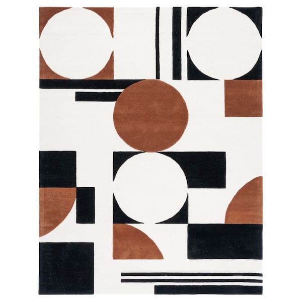 Rodeo Drive 10 ft. x 14 ft. Ivory/Black Geometric Abstract Area Rug