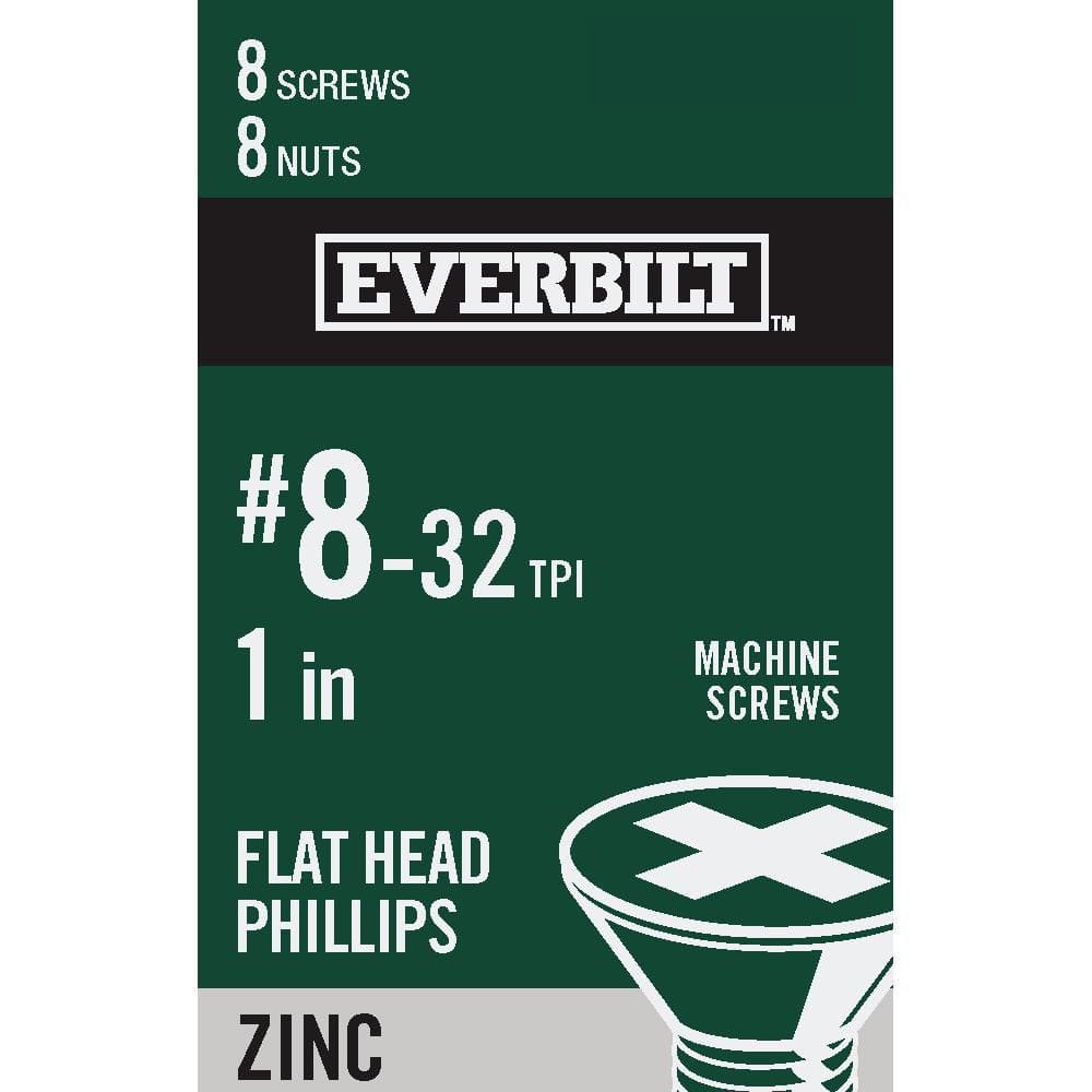 Everbilt #8-32 x 1 in. Phillips Flat Head Zinc Plated Machine Screw