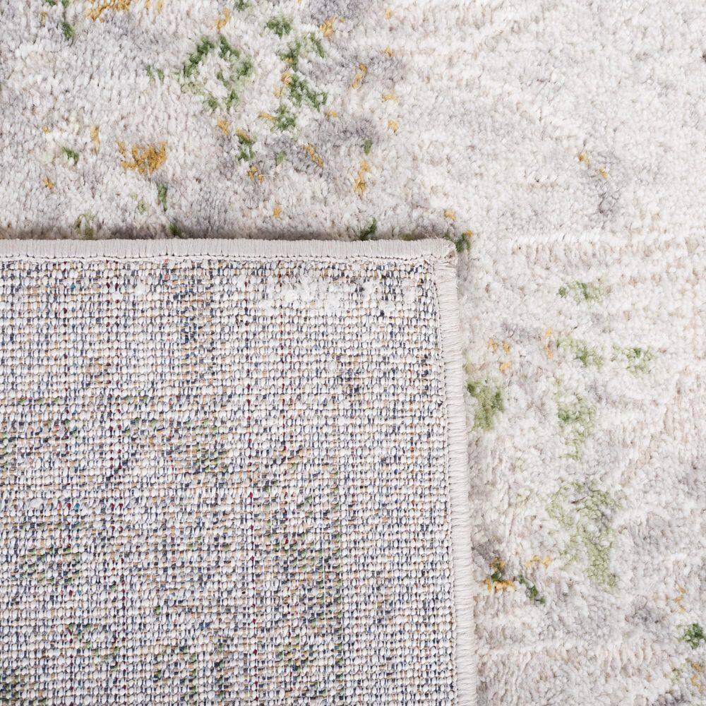 Palma 3' x 3' Beige and Green Oriental Synthetic Rug