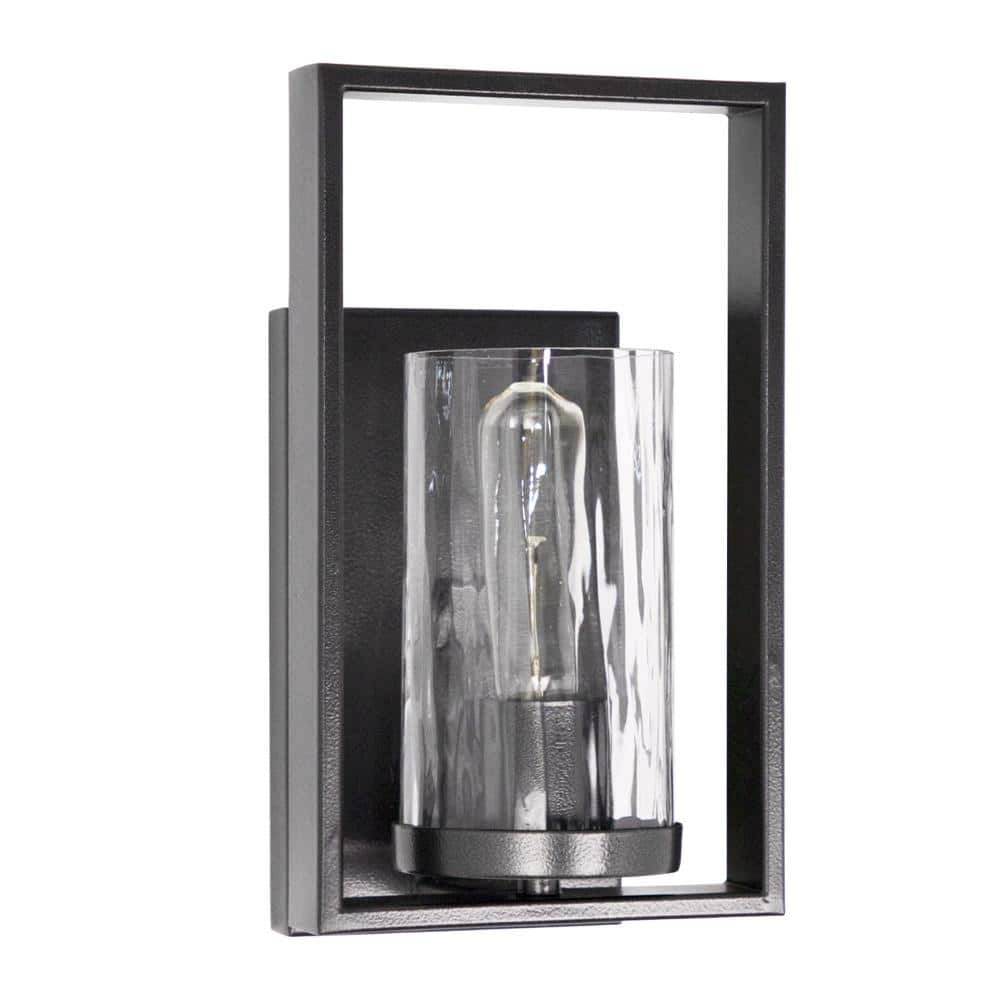 Charcoal Rain Glass 10.75" Wall Sconce with Vintage Edison Bulb