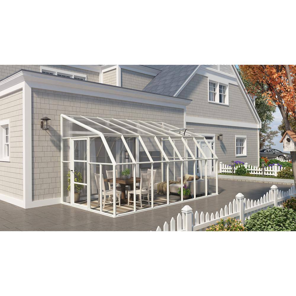 White Polycarbonate and Acrylic 8' x 14' Walk-In Greenhouse