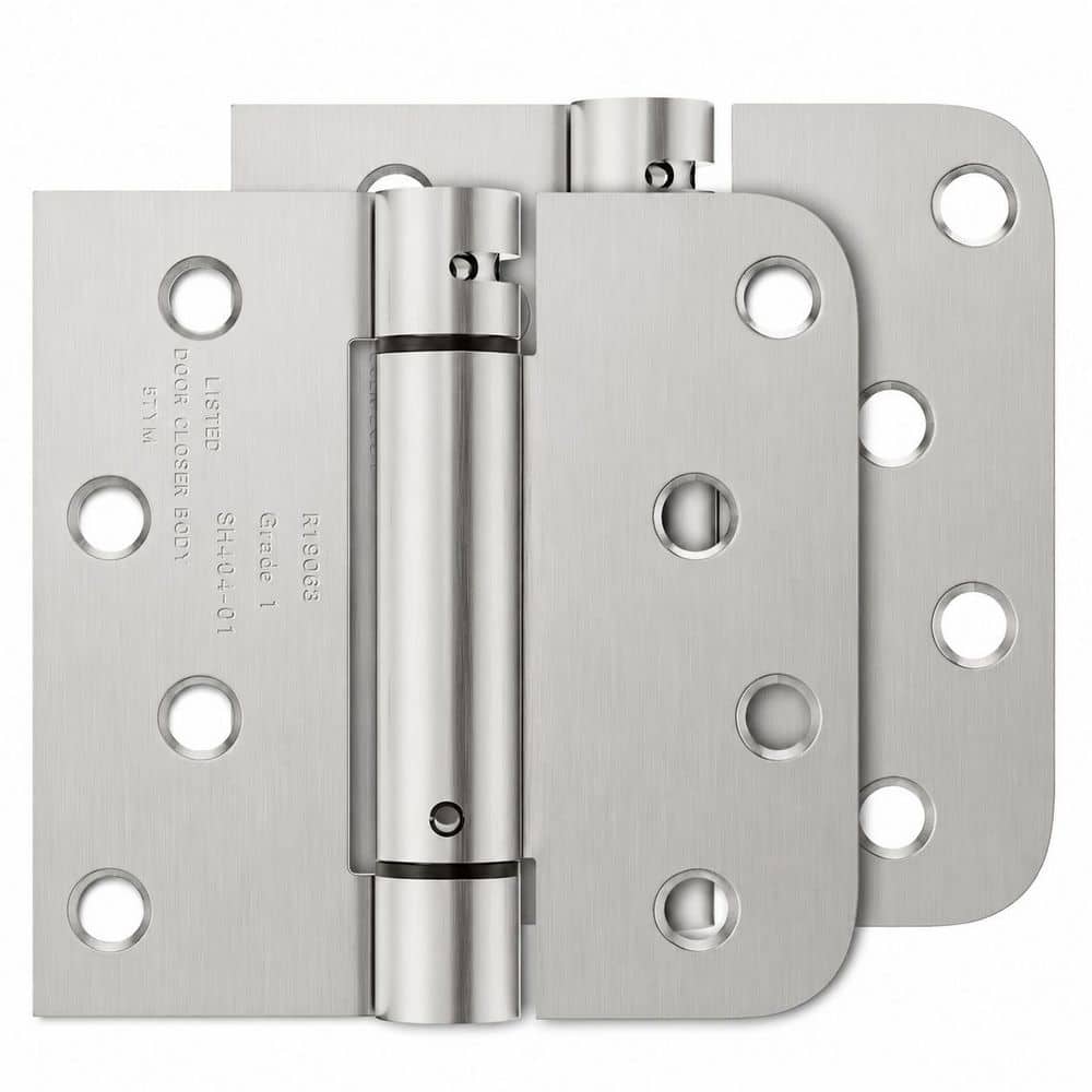 4 in Self Closing Spring Door Hinges, Brushed Nickel Finish, Square and 5/8 in Radius Corners, 2-Pack price history on PriceWatchPro