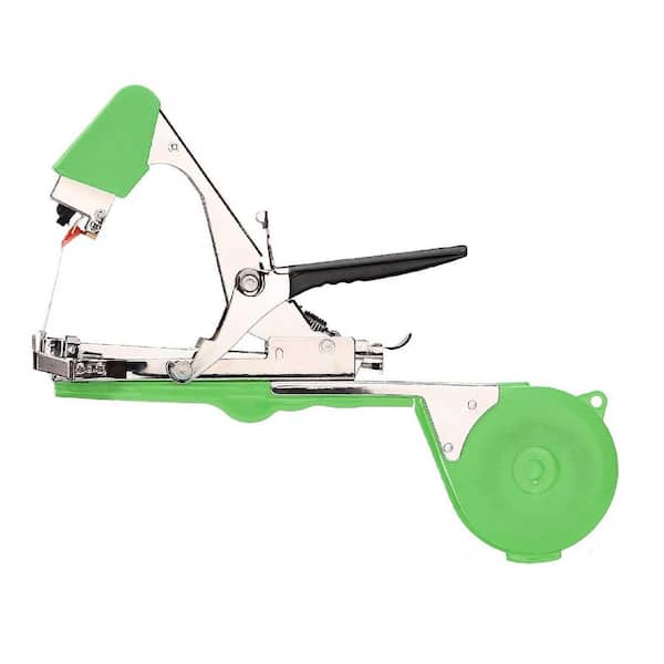 5.5 in. Green Finish Plastic Plant Tying Machine Easily Tie Great for Gardeners Farmers with Tapes, Spare Parts, Staples