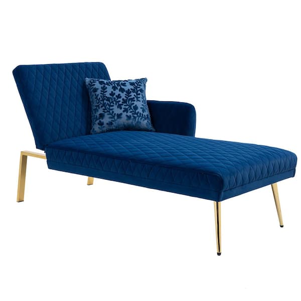 STICKON 66 in. Navy Blue Polyester 2-Seat Loveseat with Metal Legs