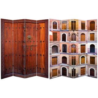 Paravento Giapponese Oriental Furniture In Fibra Di Iuta E Legno Di Palissandro, 6 Pannelli, 213x267 Cm, Pieghevole E Leggero