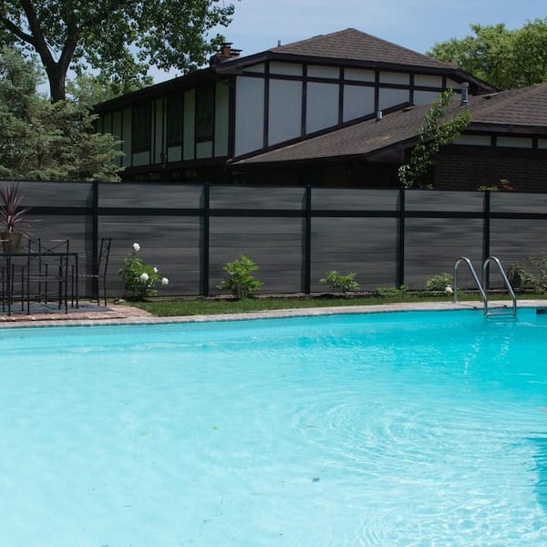 Euro Style 6 ft. H x 6 ft. W Estate Oxford Grey Aluminum/Composite Horizontal Fence Section