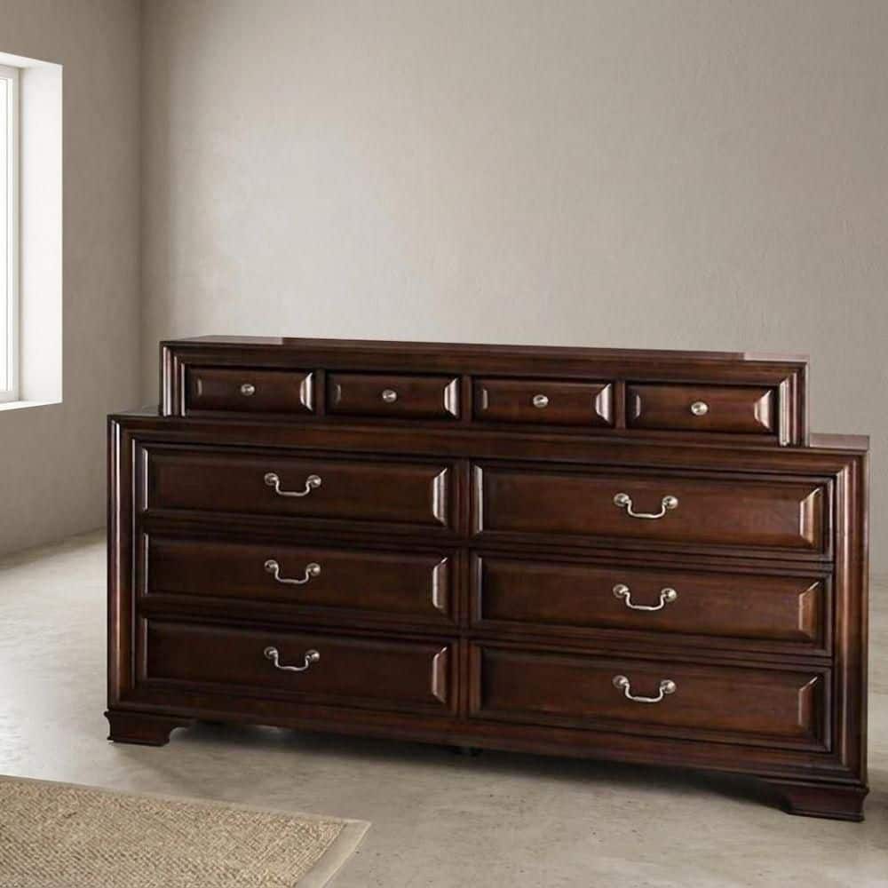William's Home Furnishing Brandt 10-Drawer Brown Cherry 43 in. H x