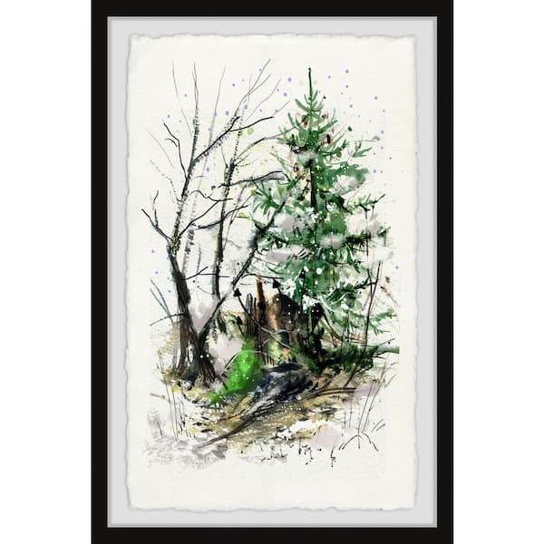 Unbranded "Christmas Tree Found" by Marmont Hill Framed Nature Art Print 24 in. x 16 in.