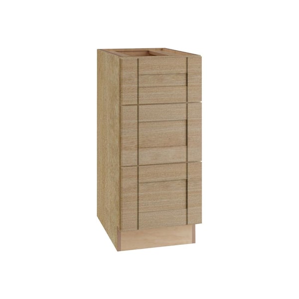 Washington 12 in. W x 21 in. D x 34.5 in. H Assembled Plywood Vanity Base Drawer Kitchen Cabinet in Oak with Soft Close