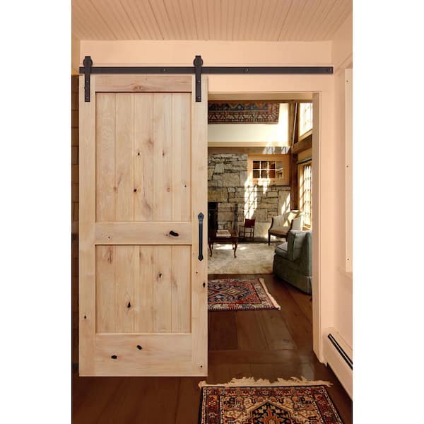 Knotty alder hot sale barn door kit