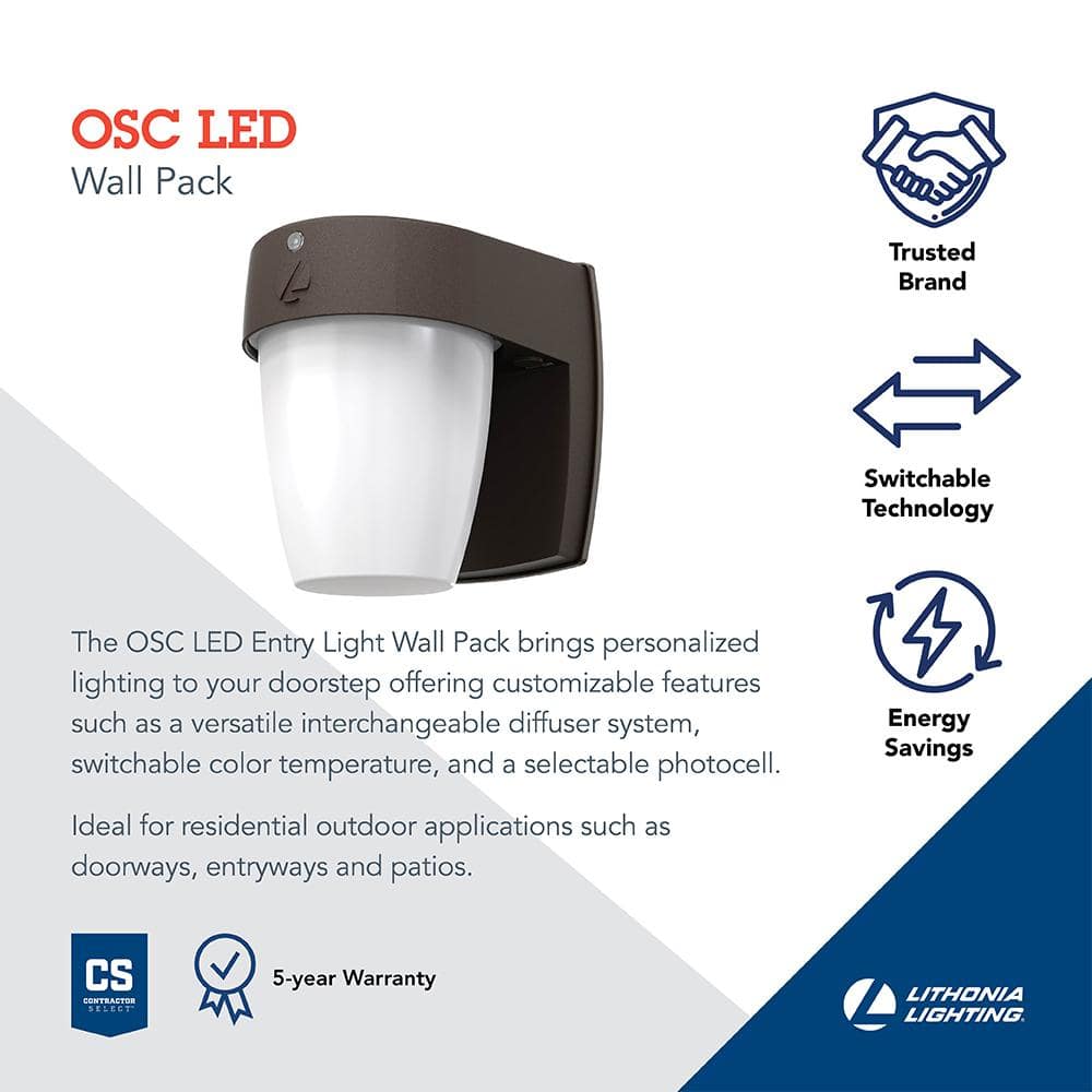 Dark Bronze LED Wall Sconce with White Shade