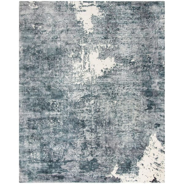 Mirage 9 ft. x 12 ft. Ivory/Gray Abstract Striped Area Rug