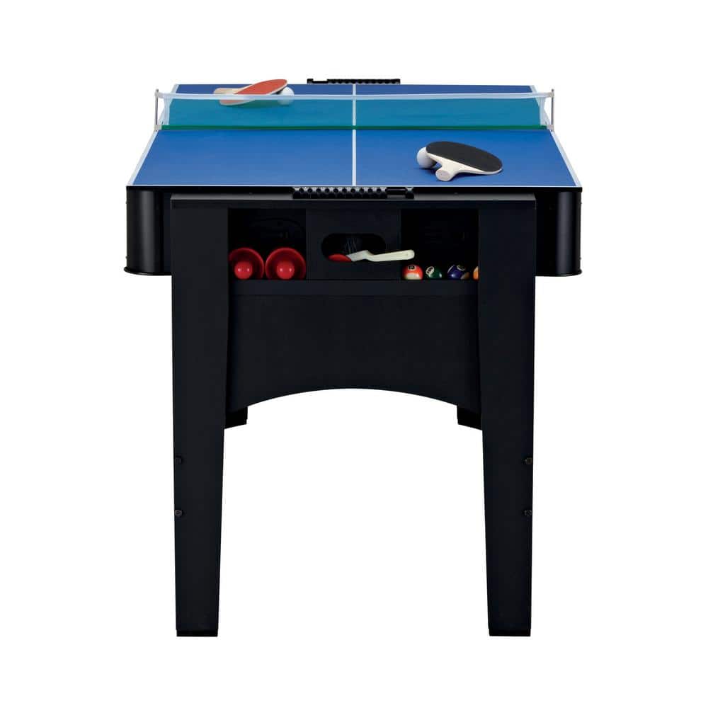 6' Black Multi-Game Table with Pool, Air Hockey, and Table Tennis
