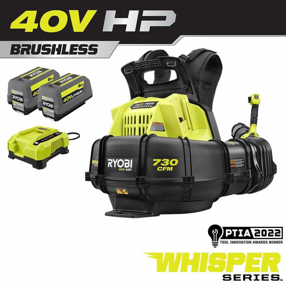 Image of Ryobi 40V HP Brushless Whisper Backpack Blower