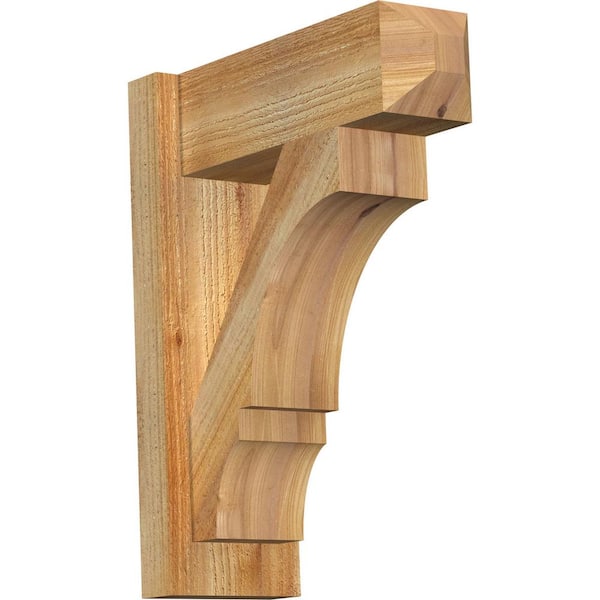 Ekena Millwork 6 in. x 20 in. x 16 in. Western Red Cedar Balboa Craftsman Rough Sawn Outlooker