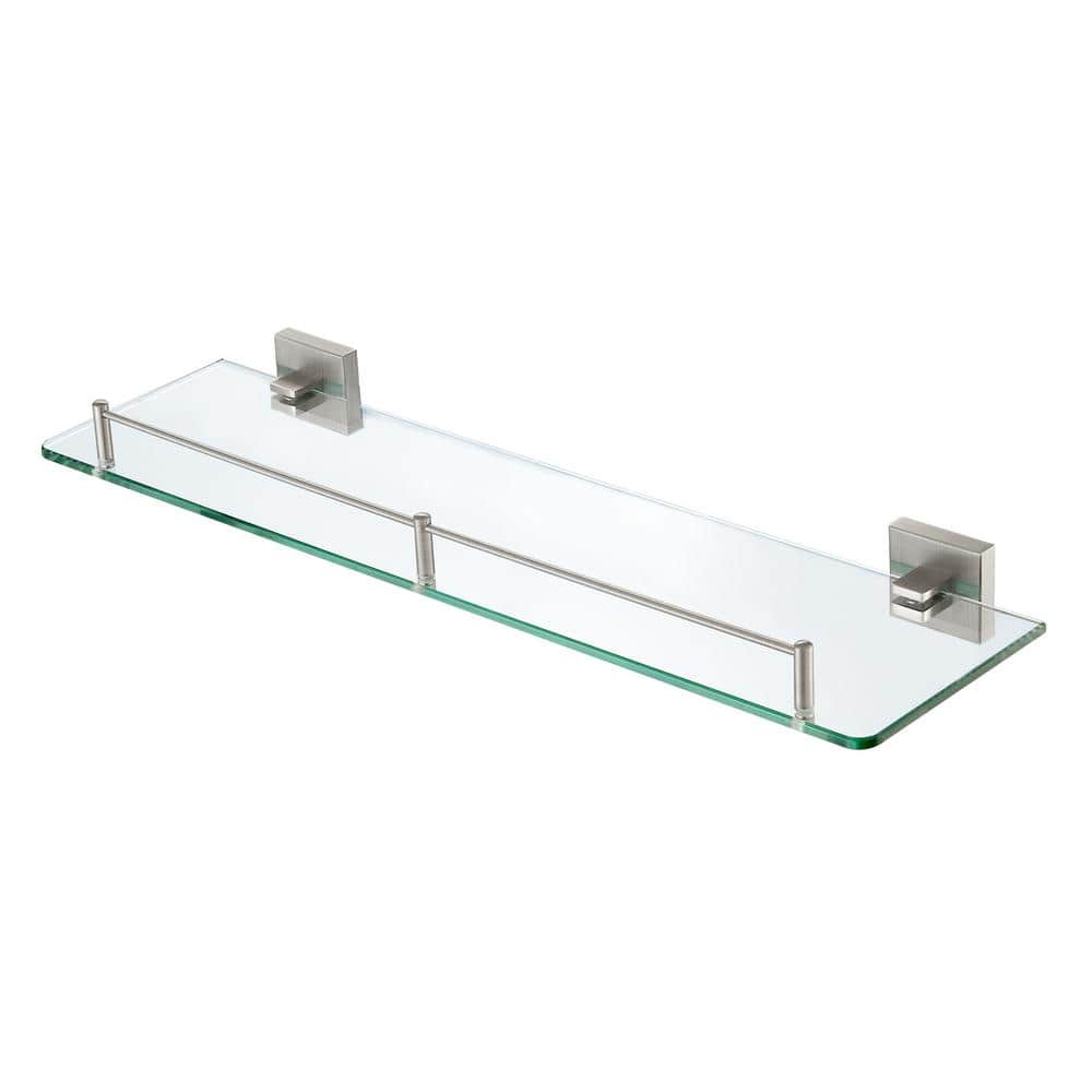 KES 20 in. W x 2 in. H x 6 in. D Bathroom Aluminum Rectangular Tempered ...