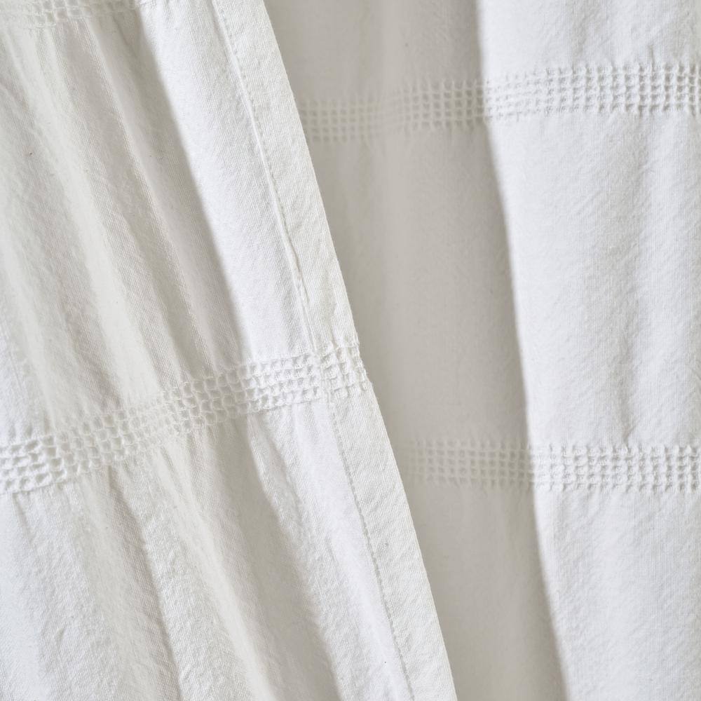 White Waffle Stripe Cotton Shower Curtain 72" x 72"