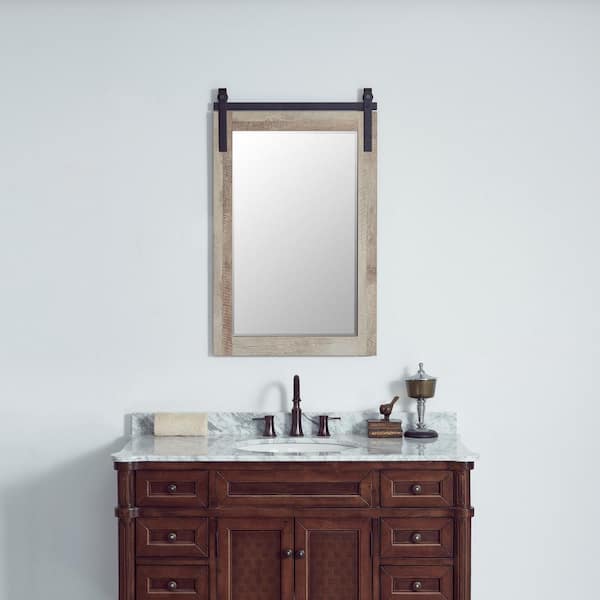 ROSWELL Cortes 24 in. W x 39.4 in. H Rectangular Framed Wall Bathroom Vanity Mirror in Logs