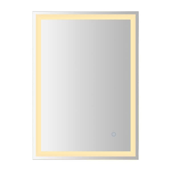 Pax 20 in. W x 28 in. H Small Rectangular Frameless Antifog Front/Back-Lit Wall Bathroom Vanity Mirror with Smart Touch