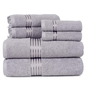 6-Piece Light Blue 100% Cotton Bath Towel Set