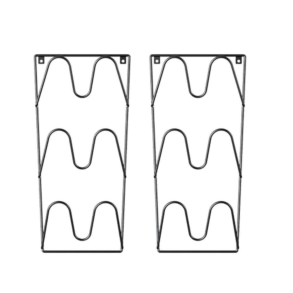 Anqtovp Silver Pot Lid Organizer Rack for Cabinet Door or Wall Mount with Adhesive Rustproof Space Saving 2 Pack 29CPH033705 - The Home Depot