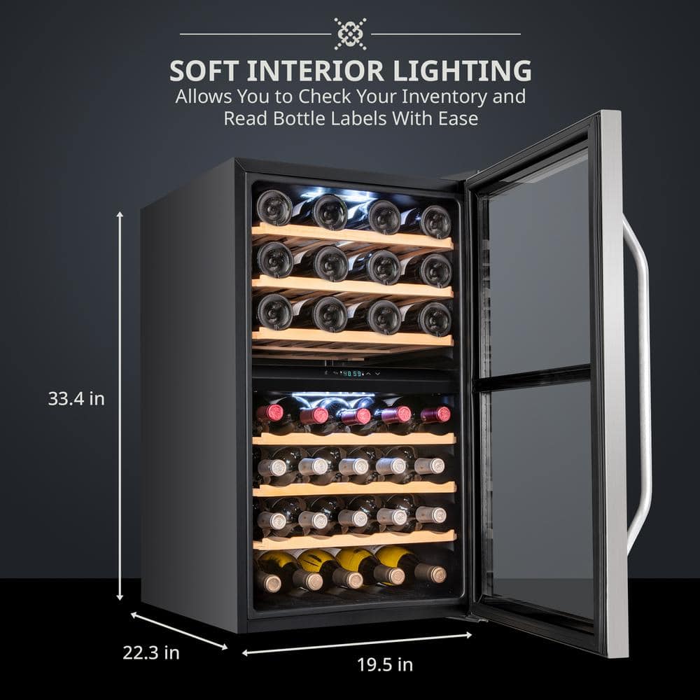 Ivation Ivation Dual Zone 19.5'' Freestanding 43 Bottle Wine Refrigerator