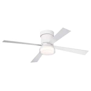 48 in. Indoor Matte White Ceiling Fan with 3-Colors Dimmable 6 Speed Remote Control 4 Blades with Remote Control