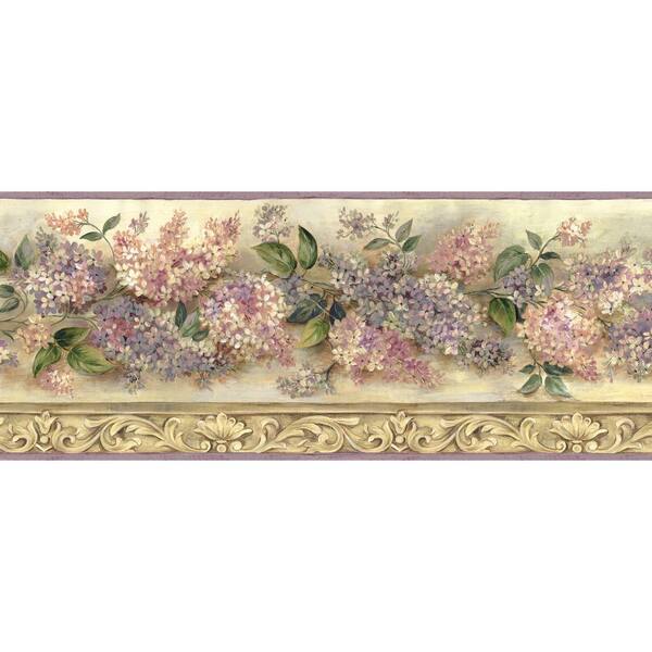 Chesapeake Ethel Sand Heirloom Lilacs Trail Sand Wallpaper Border Sample