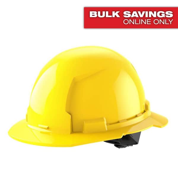 Milwaukee BOLT Yellow Type 1 Class E Full Brim Non-Vented Hard Hat with 4 Point Ratcheting Suspension
