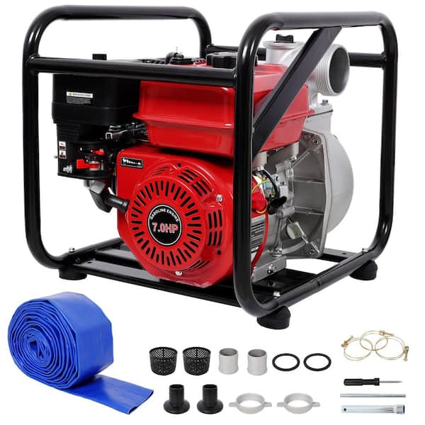 212CC 7HP 3 in. Gas Powered Semi Trash Water Pump with 3 in. NPT Connector, 25 ft. Flat Hose Outlet