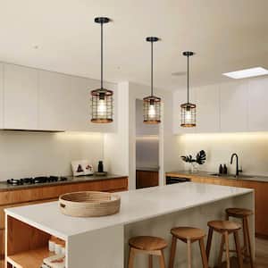 Edison 60-Watt 1-Light Brushed Nickel Shaded Pendant Light with etched Metal Shade, No Bulbs Included
