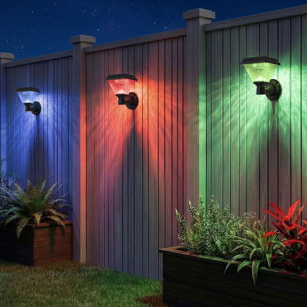 C Cattleya Black Dimmable CCT changing RGB Solar Outdoor Wall