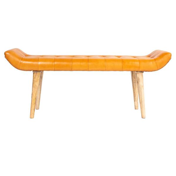 tobacco bench Storied Home Tobacco 49.25 in. Bedroom Bench DF3579