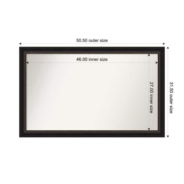 Amanti Art Trio Oil Rubbed Bronze 50.5 in. x 31.5 in. Custom Non-Beveled Recycled Polystyrene Framed Bathroom Vanity Wall Mirror