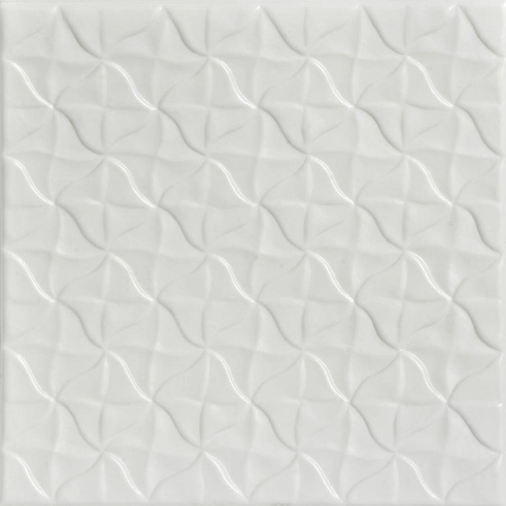 A La Maison Ceilings Granny's Pinwheel Quilt Dove White 1.6 ft. x 1.6 ...