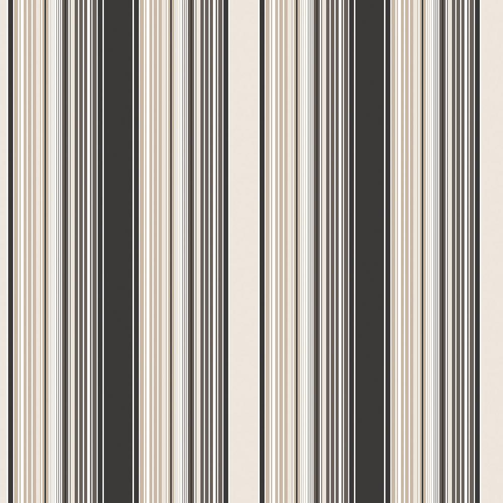Smart Stripes 2 Barcode Stripe Wallpaper in Black, Beige and White ...