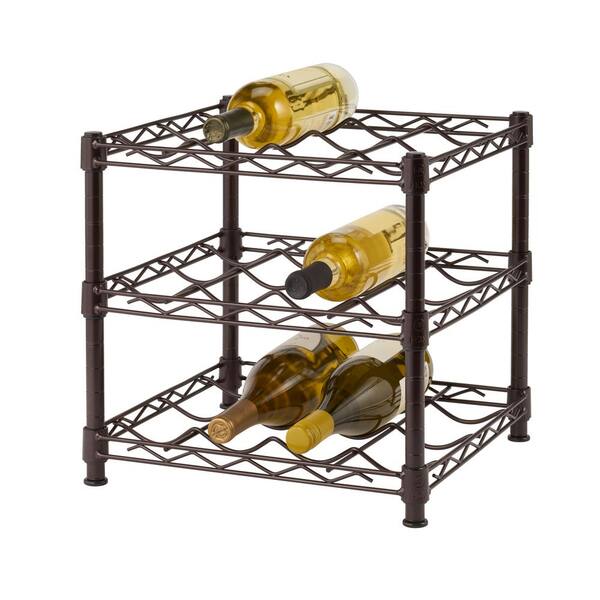 Seville Classics 20-Bottle Stackable Wine Rack Bronze 