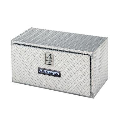 24 in Diamond Plate Aluminum Aluminum Underbody Truck Tool Box with mounting hardware and keys included, Silver