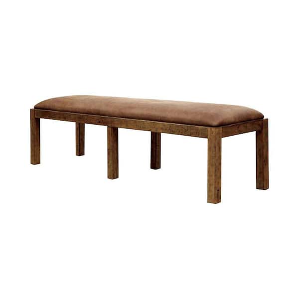 Benjara Transitional Brown Wooden Bench