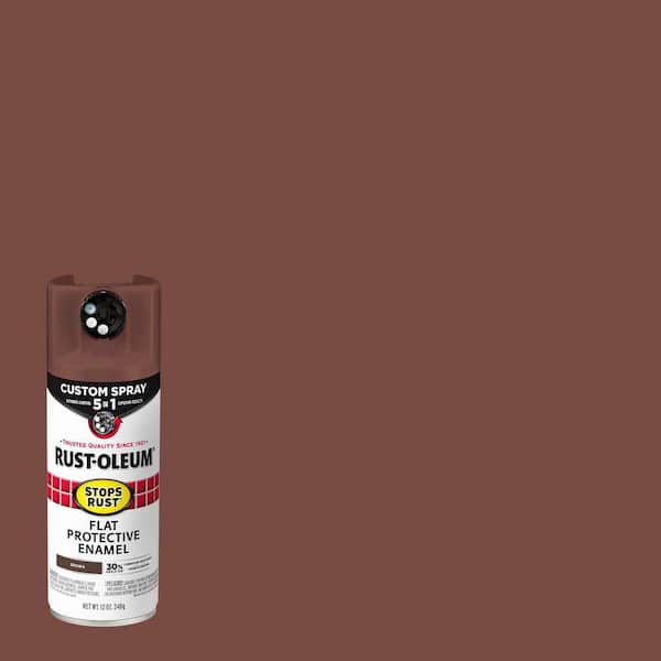 Rust-Oleum Stops Rust 12 oz. Custom Spray 5-in-1 Flat Brown Spray Paint