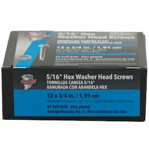 #12 x 3/4 in. External Hex Flange Hex-Head Sheet Metal Screws (1 lb.-Pack)