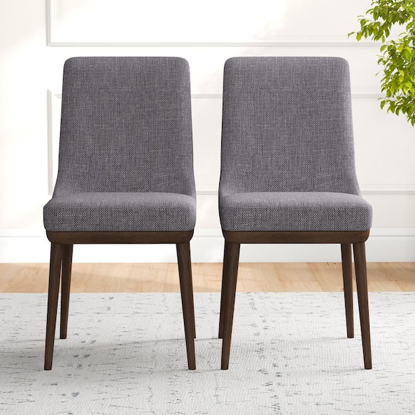 Ashcroft Furniture Co Grayson Mid-Century Modern Grey Fabric Dining Chair (Set of 2)