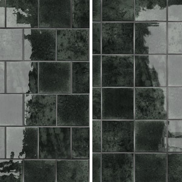 Merola Tile Menorca Black 4 in. x 4 in. Ceramic Wall Tile (6.6 sq