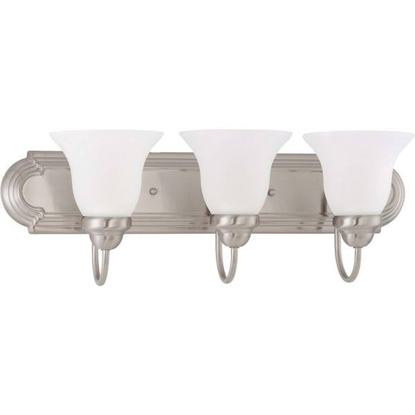 Green Matters 3-Light Brushed Nickel Fluorescent Wall Vanity Light