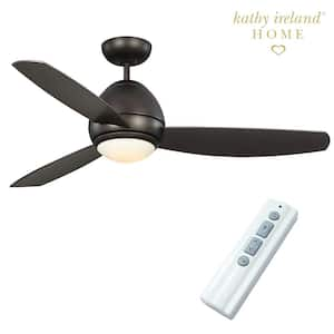 Curva 52 in. Outdoor Oil Rubbed Bronze Ceiling Fan with Remote Control and LED Light