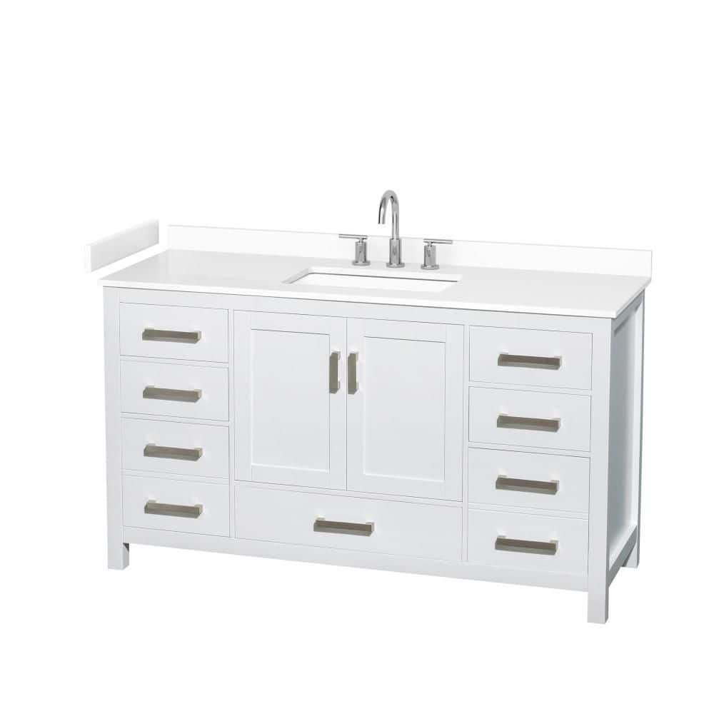 Sheffield 60 in. Single Freestanding White Bath Vanity with Top price history on PriceWatchPro