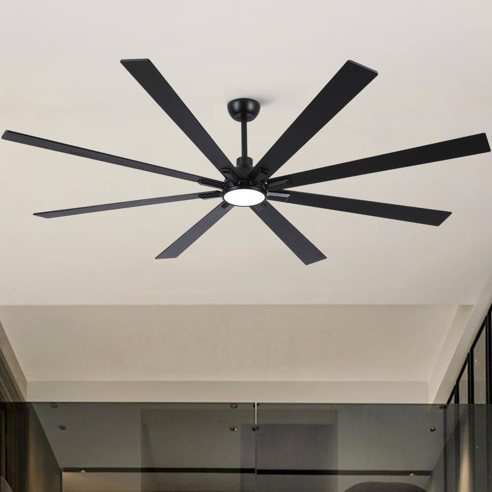 Amice 84 in. Indoor Matte Black Standard Downrod Mount Ceiling Fan with Integrated LED, Remote and Solid Wood Blades price history on PriceWatchPro