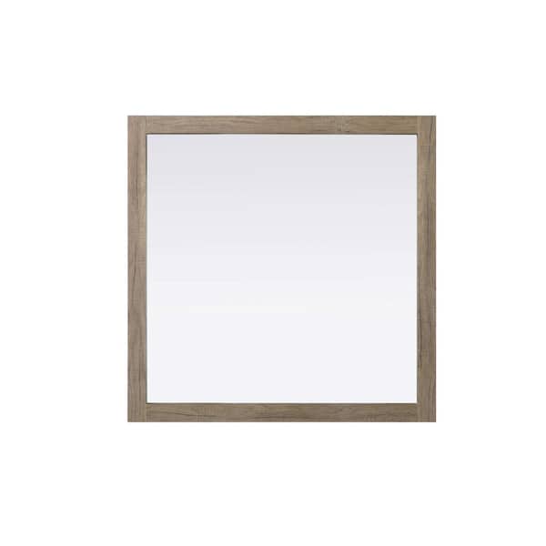Natural Oak 36 in. W x 36 in. H Transitional Square Mirror