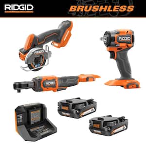 18V Brushless Cordless 3-Tool Combo Kit with (2) 2.0 Ah Batteries and Charger